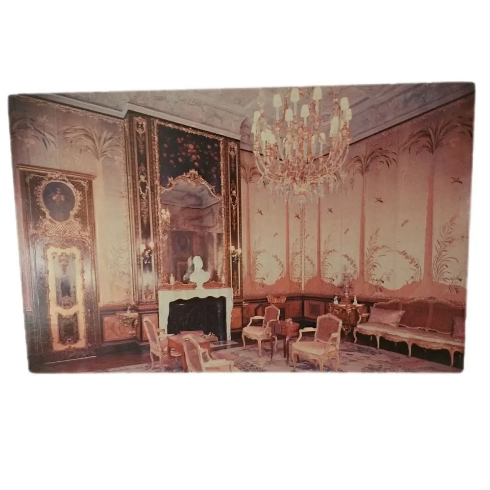 Vizcaya Postcard Dade County Art Museum Miami Florida Marie Antoinette Salon 70s
